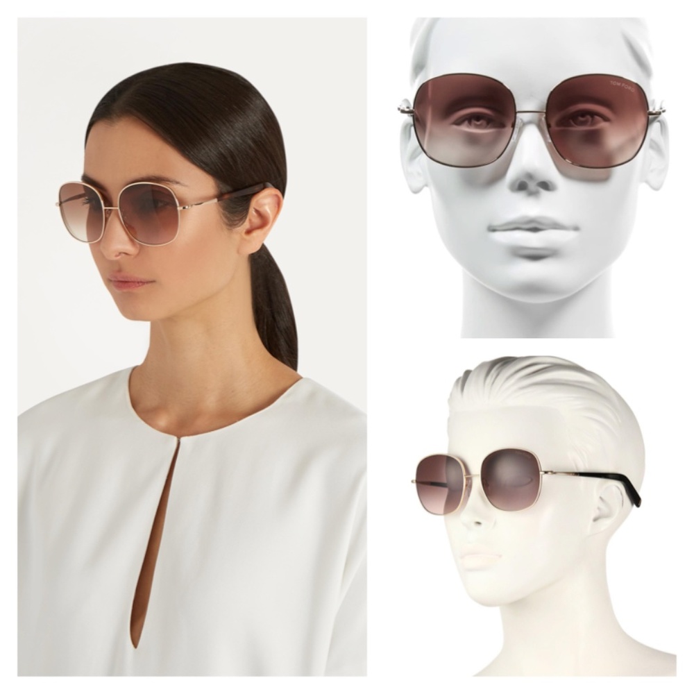 New TOM FORD Georgina Rounded Square Sunglasses - Picture 3 of 16